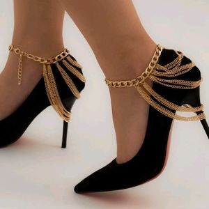Layered chain anklet in gold 1 piece